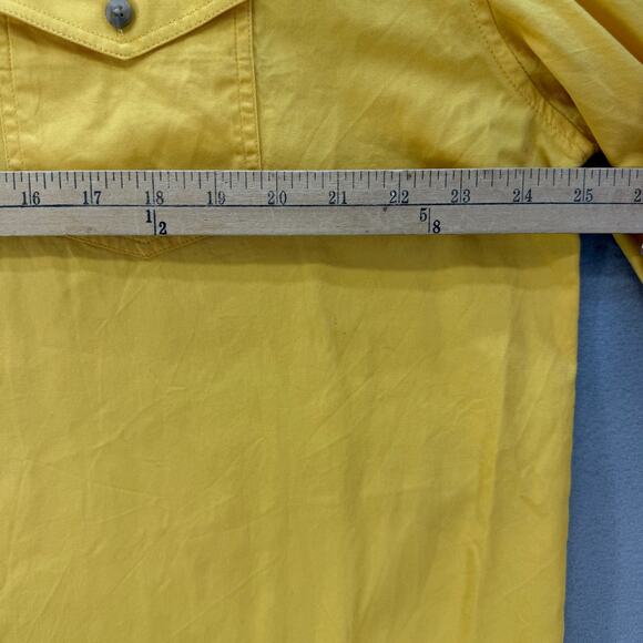 Wrangler Button Down Shirt Men's XL Yellow Rodeo Dress Shirt Copper Embroidery - Picture 7 of 8